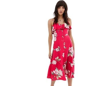 Band of Gypsies Hawaiian Floral Ruffle Top Dress XS